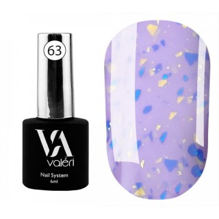 База для гель-лаку Valeri Base 63 Potal Фіолетова з жовто-блакитною стелею 6ml