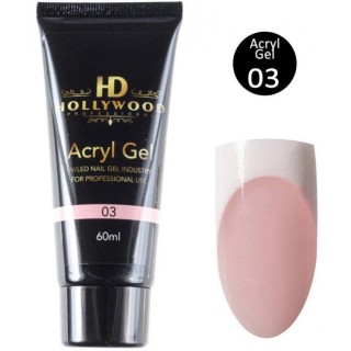 Акрил-гель для нігтів HD Hollywood Acryl Gel 03 Прозоро-рожевий 60 мл