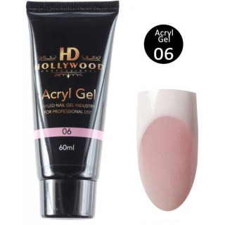 Акрил-гель для нігтів HD Hollywood Acryl Gel 06 Бежево-рожевий 60 мл
