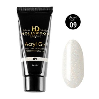 Акрил-гель для нігтів HD Hollywood Acryl Gel Shimmer 09 Камуфляж молочний 60 мл
