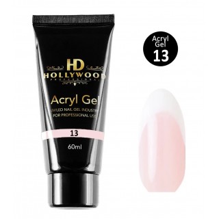 Акрил-гель для нігтів HD Hollywood Acryl Gel 13 Молочно-рожевий 60 мл