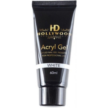 Акрил-гель для нігтів HD Hollywood Acryl Gel White Білий 60 мл