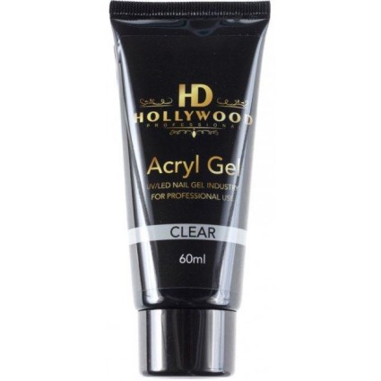 Акрил-гель для нігтів HD Hollywood Acryl Gel Clear Прозорий 60 мл