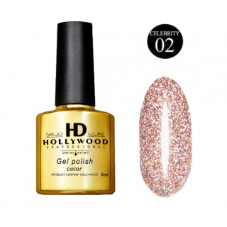Гель лак HD Hollywood Celebrity 002 Рожевий із шиммером 8 мл