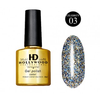 Гель-лак HD Hollywood 03 Celebrity Світловідбивний Блакитний 8 мл