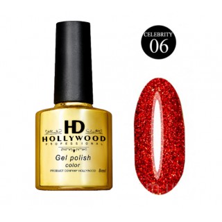 Гель-лак HD Hollywood 06 Celebrity Світловідбивний Червоний 8 мл
