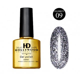 Гель-лак HD Hollywood 09 Celebrity Світловідбивний Чорний 8 мл