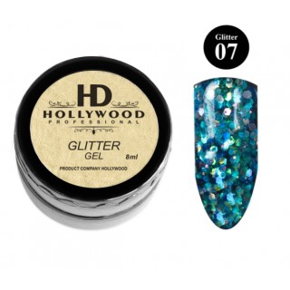 Гліттер для нігтів HD Hollywoood Glitter Gel 0 Голубий 8 мл