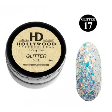 Гліттер для нігтей HD Hollywood Glitter Gel 17 Хамелеон 8 мл