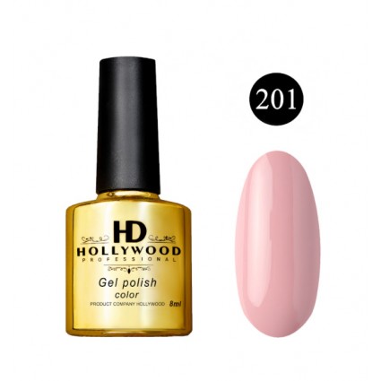 Гель лак HD Hollywood 201 Ніжно Рожевий Щільний 8 мл