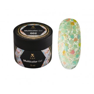 Гель-лак F.O.X Multicolor Gel 002 кольорові блискітки та шестигранники 5 мл