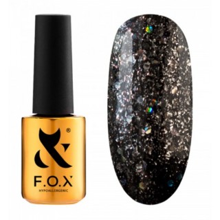 Гель-лак F.O.X gel-polish Radiance 001 чорний з голографічними блискітками та слюдою 7 мл