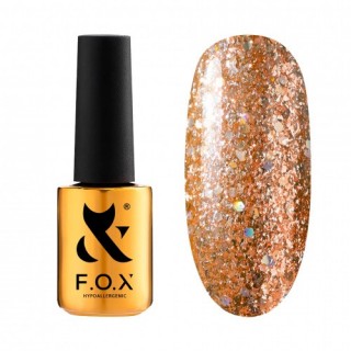Гель-лак F.O.X gel-polish Radiance 003 золото з голографічними блискітками та слюдою 7 мл