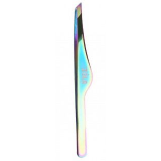 Пінцет скошений професійний для брів ZOLA RAINBOW