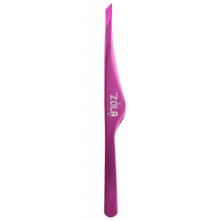 Пінцет скошений професійний для брів ZOLA PINK