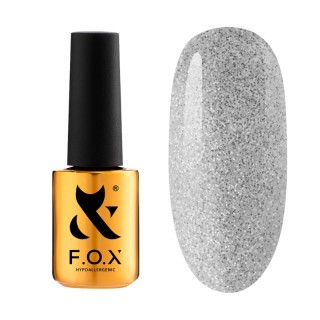 Гель-лак F.O.X Party 015 світле срібло з блискітками 7 мл