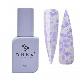 Топ для гель-лаку без липкого шару DNKa Top Bubble прозорий з фіолетовими багатокутниками 12 мл