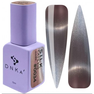 Гель-лак DNKa Polish Gel Cats Eye Silk 0034 холодний сірий з ліловим відтінком 12 мл