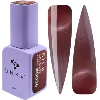 Гель-лак DNKa Polish Gel Cats Eye Silk 0036 каштаново-коричневий 12 мл