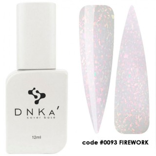 База камуфлююча DNKa Cover Base 0093 Fine Work молочна з ліловим відтінком з рожевою поталлю 12 мл
