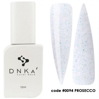 База камуфлююча DNKa Cover Base 0094 Prosecco молочна з різнобарвною поталлю 12 мл.
