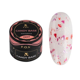 База кольорова F.O.X Base Candy 007 молочний з малиновою і червоною поталлю 10 мл