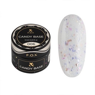 База кольорова F.O.X Base Candy 006 молочний із фіолетовою поталью 10 мл