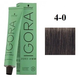 Стійка крем-фарба без аміаку Schwarzkopf Igora Zero Amm 4-0 Середньо-коричневий натуральний 60 мл