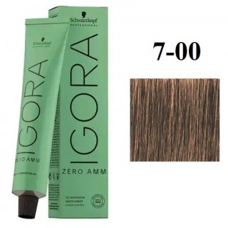 Стійка крем-фарба без аміаку Schwarzkopf Igora Zero Amm 7-00 Середньо-русявий натуральний екстра 60 мл