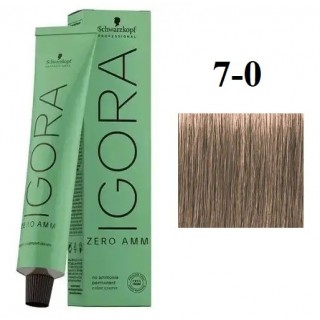 Стійка крем-фарба без аміаку Schwarzkopf Igora Zero Amm 7-0 Середньо-русявий натуральний 60 мл