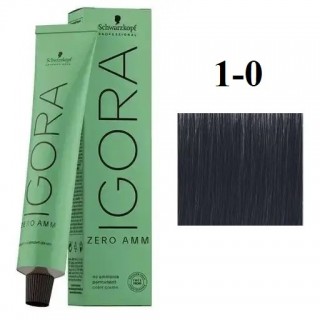 Стійка крем-фарба без аміаку Schwarzkopf Igora Zero Amm 1-0 Чорний натуральний 60 мл