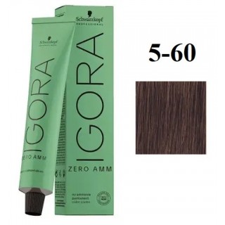 Стійка крем-фарба без аміаку Schwarzkopf Igora Zero Amm 5-60 Світло-коричневий шоколад натуральний 60 мл