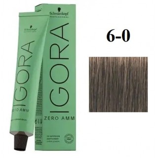 Стійка крем-фарба без аміаку Schwarzkopf Igora Zero Amm 6-0 Темно-русий натуральний 60 мл
