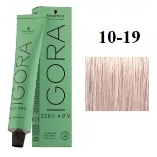 Стійка крем-фарба без аміаку Schwarzkopf Igora Zero Amm 10-19 Ультра блондин сандре фіолетовий 60 мл