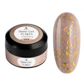 Гель для зміцнення натуральних нігтів F.O.X Shine Gel Flakes 009 15 мл