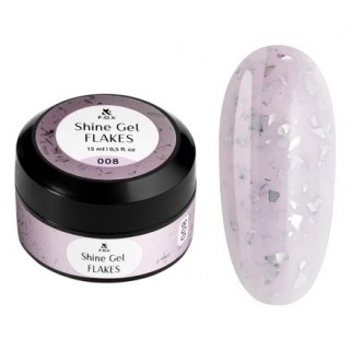 Гель для зміцнення натуральних нігтів F.O.X Shine Gel Flakes 008 15 мл