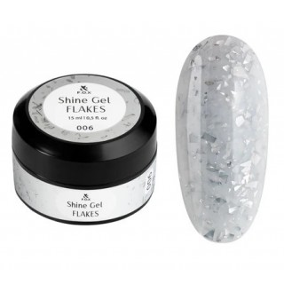 Гель для зміцнення натуральних нігтів F.O.X Shine Gel Flakes 006 15 мл