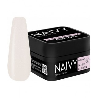 Акриловий гель для нігтів NAIVY Professional Gliter 02 Creme 30 мл
