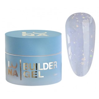 Гель для нарощування та укріплення Luna Diamond Gel 05 молочно-блакитний з блискітками 15 мл