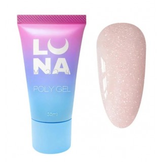 Полігель Luna Poly Gel 15 бежевий нюд з шимером 30 мл
