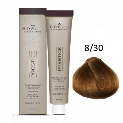 Фарба для волосся Brelil Colorianne Prestige 8/30 світлий золотистий блонд 100 мл