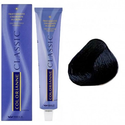 Стійка крем-фарба для волосся Brelil Colorianne 1.10 ісиня — чорний 100 мл