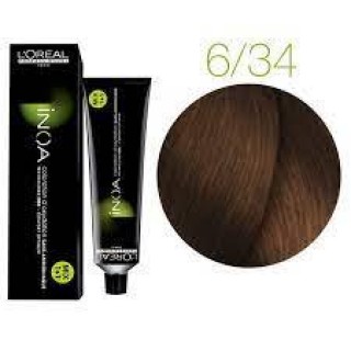 Фарба без аміаку L'Oreal Inoa 6.34 темний блондин золотисто-мідний 60 мл