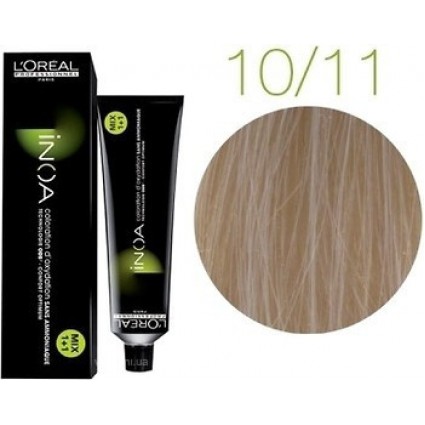Фарба без аміаку L'Oreal Inoa 10.11 дуже яскравий блондин попелястий інтенсивний 60 мл Фарба без аміаку L'Oreal Inoa 10.11 дуже яскравий блондин попелястий інтенсивний 60 мл