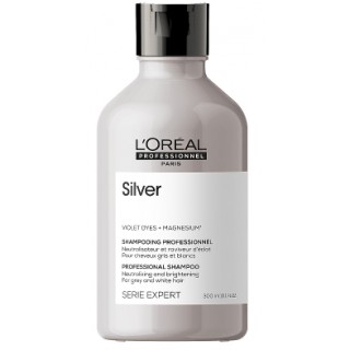Шампунь срібло для сивого та світлого волосся антижовтий L'Oreal Magnesum Silver 300 мл