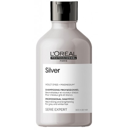 Шампунь срібло для сивого та світлого волосся антижовтий L'Oreal Magnesum Silver 300 мл