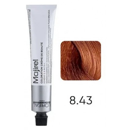 Крем-фарба для волосся L'Oreal Professionnel Majirel 8.43 Світлий блондин золотисто-мідний 50 мл Крем-фарба для волосся L'Oreal Professionnel Majirel 8.43 Світлий блондин золотисто-мідний 50 мл