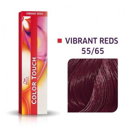 Фарба для волосся Wella Color Touch безамічена 55/65 Світлий коричневий інтенсивний фіолетово-магагоновий 60 мл