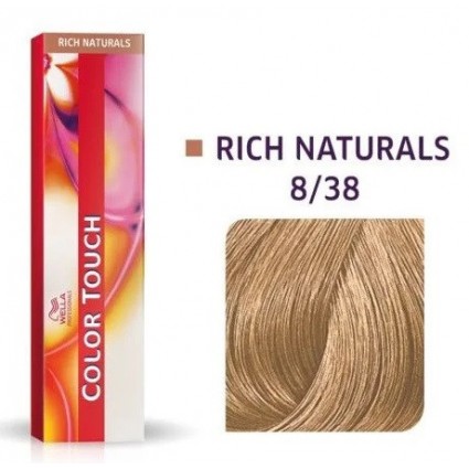 Фарба для волосся Wella Color Touch безамміачна 8/38 Світлий блондин золотий-перлистий 60 мл