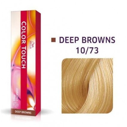 Фарба для волосся Wella Color Touch безамміачна 10/73 Дуже яскравий блондин коричнево-золотистий 60 мл